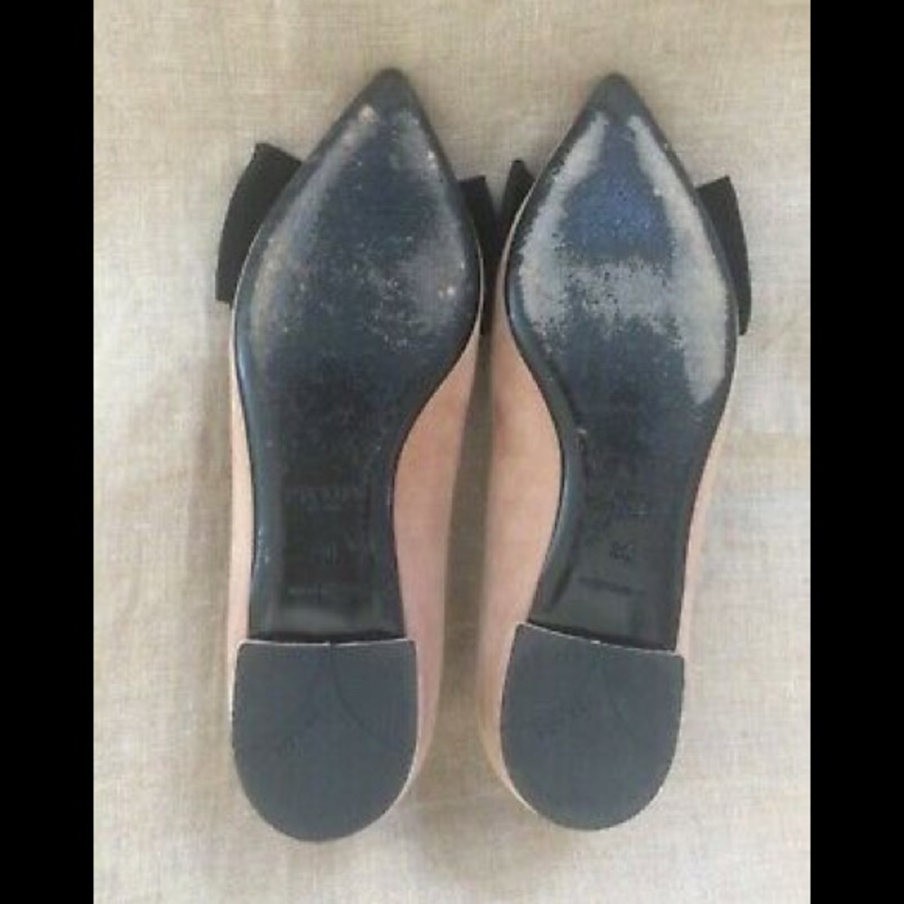 Prada Ballet Flats Bow Pink Suede Pointed Toe 6 - Picture 6 of 8